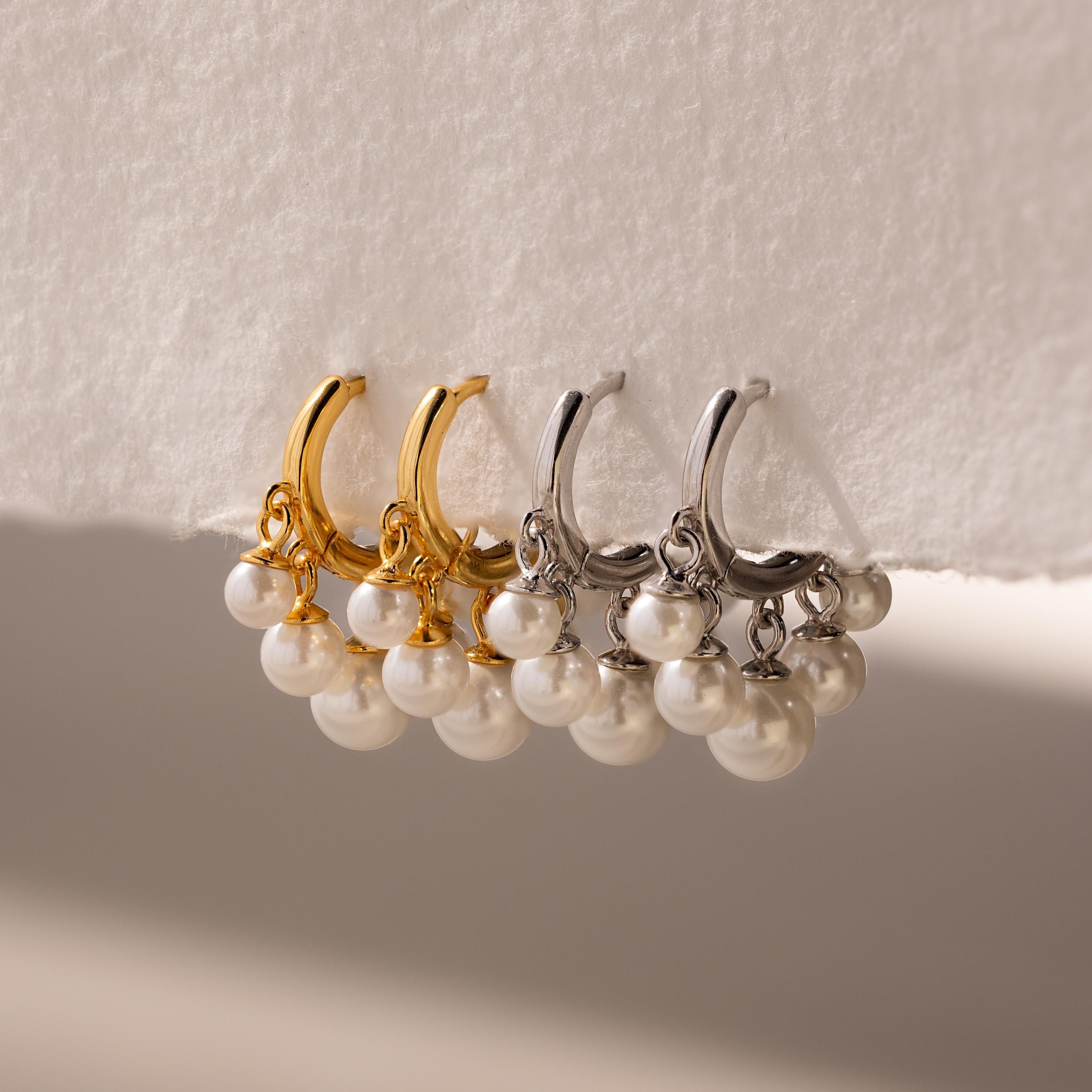 Radiant Pearl Hoops