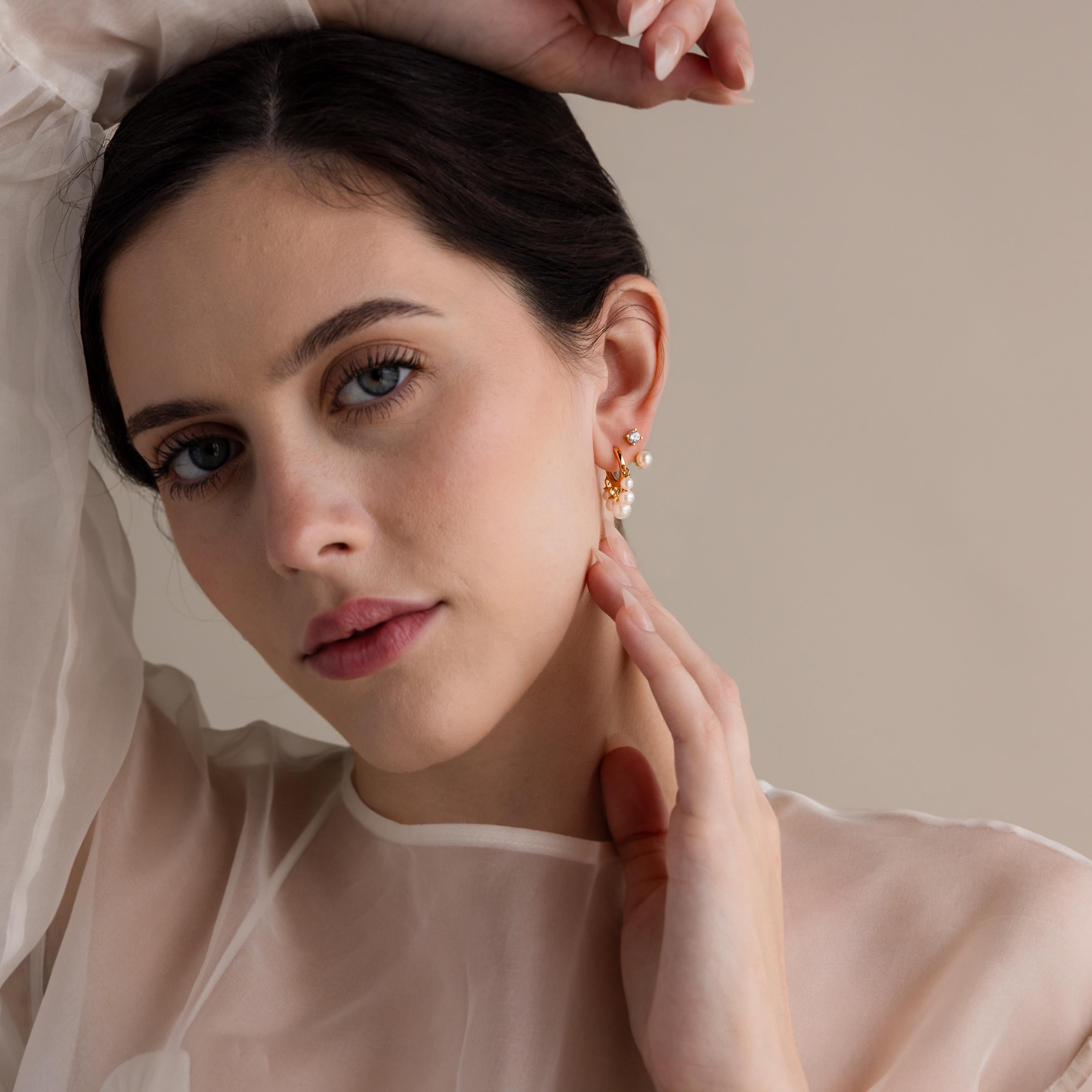 Radiant Pearl Hoops