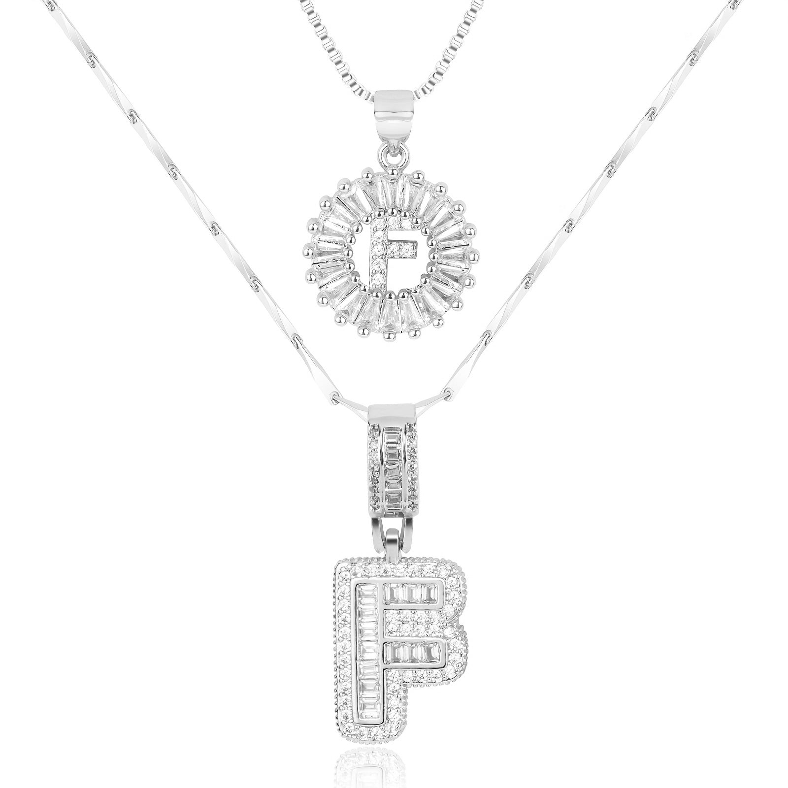 Zircon Duo Initial Necklace