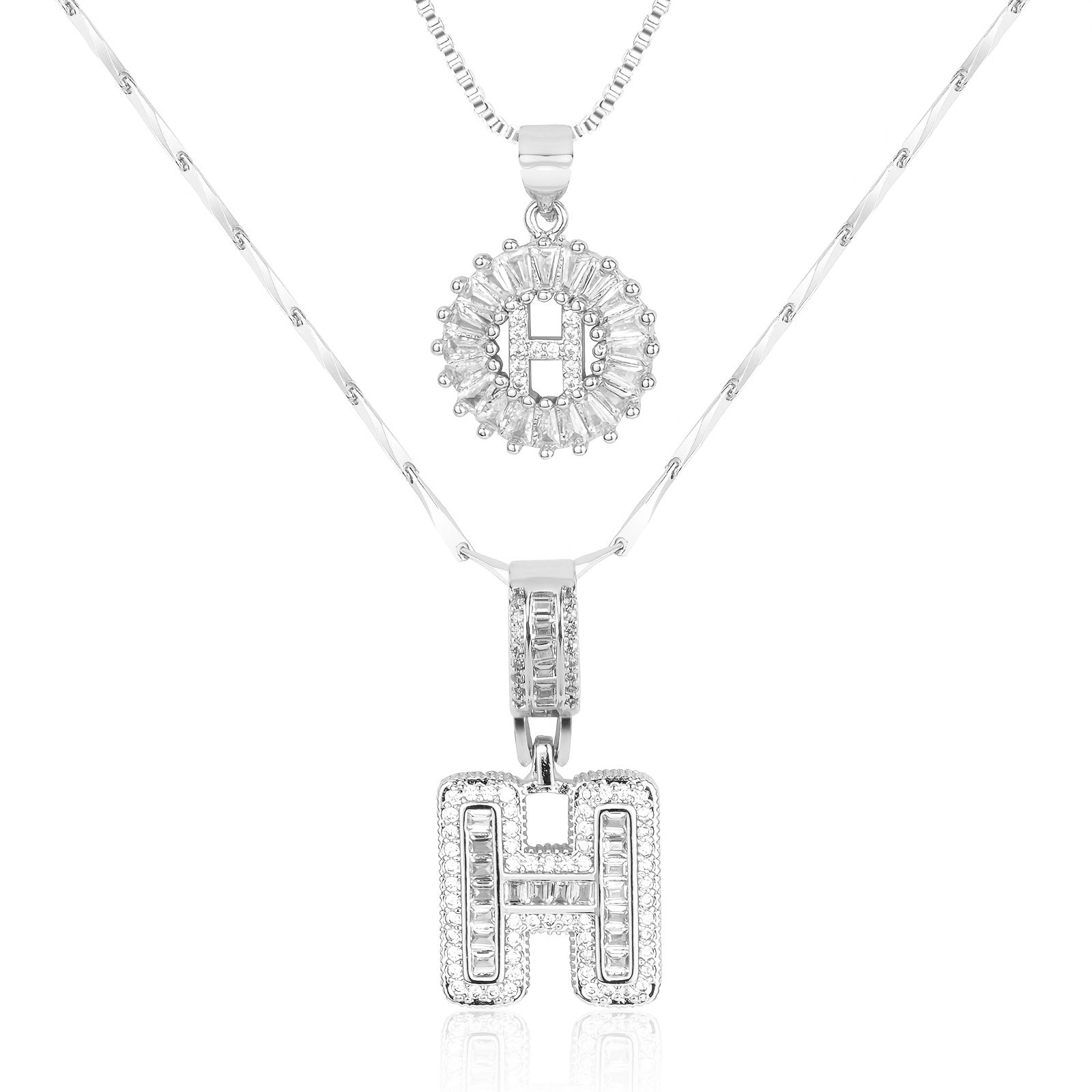 Zircon Duo Initial Necklace