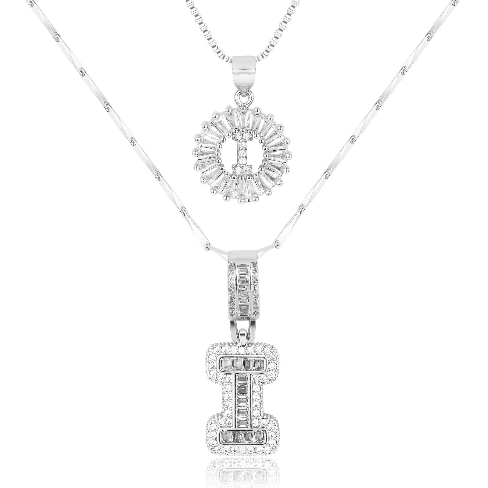 Zircon Duo Initial Necklace