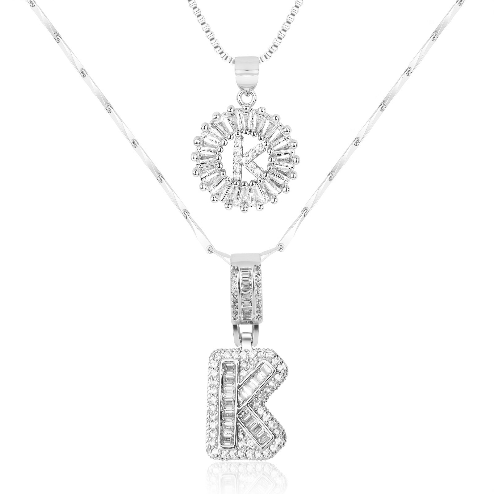 Zircon Duo Initial Necklace