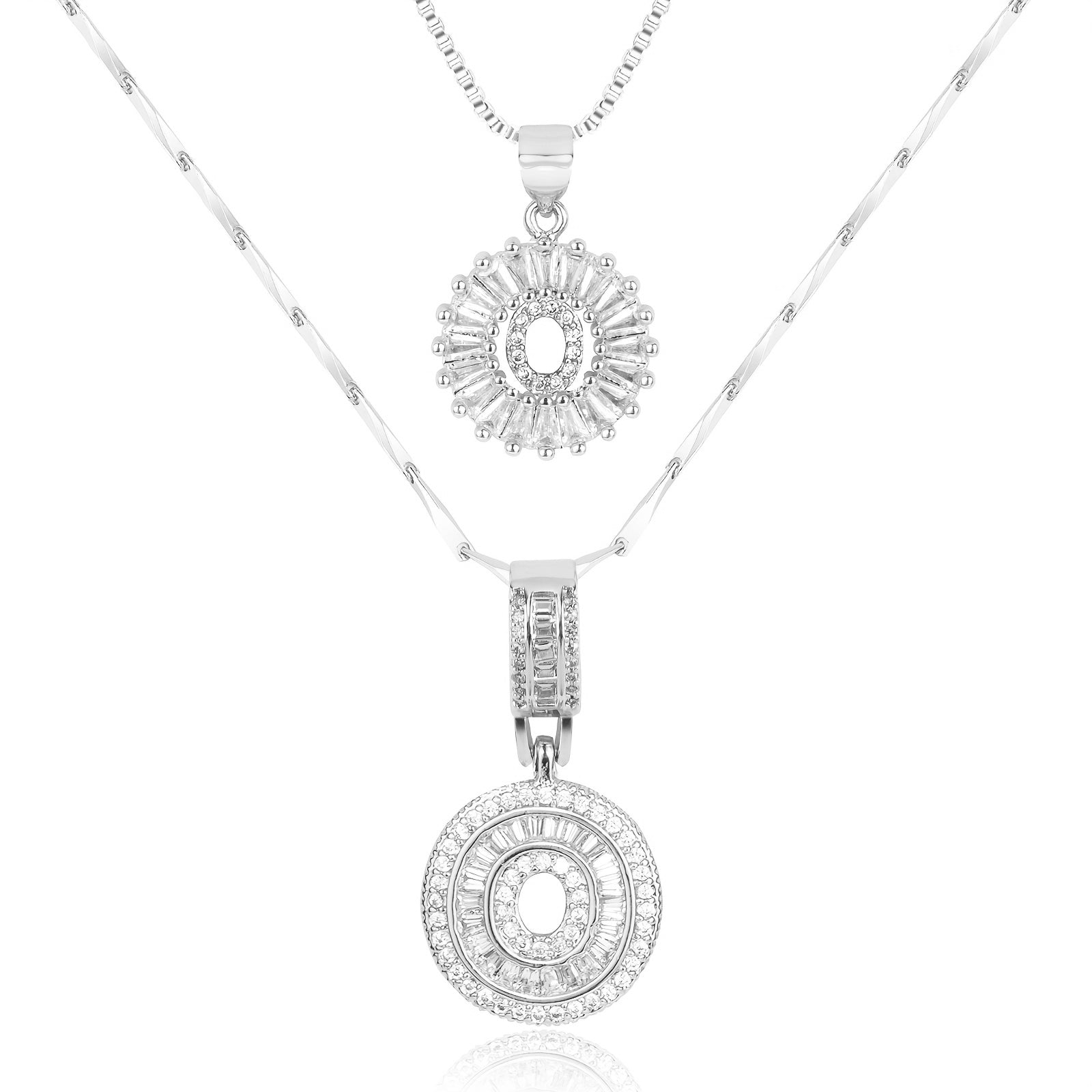 Zircon Duo Initial Necklace