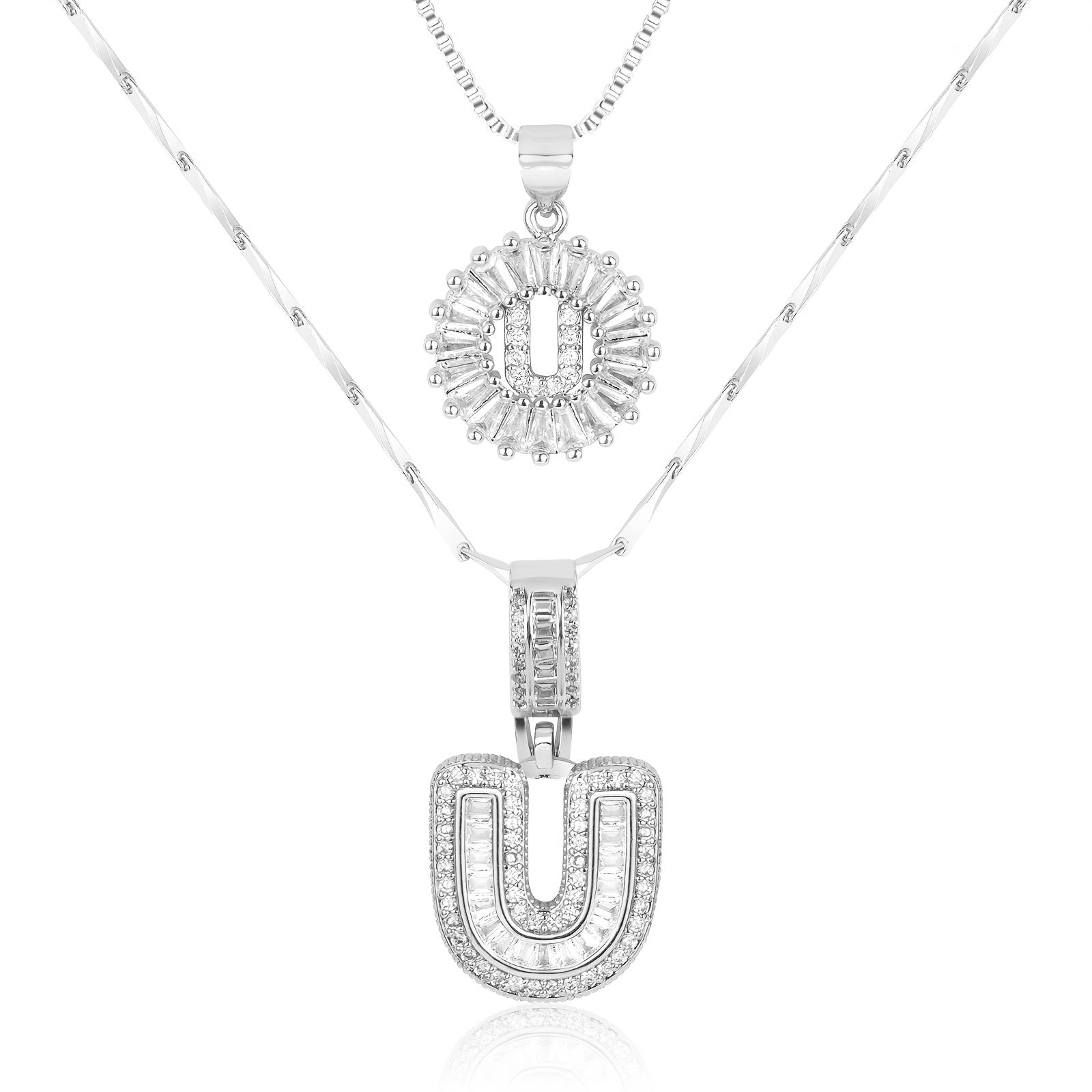 Zircon Duo Initial Necklace