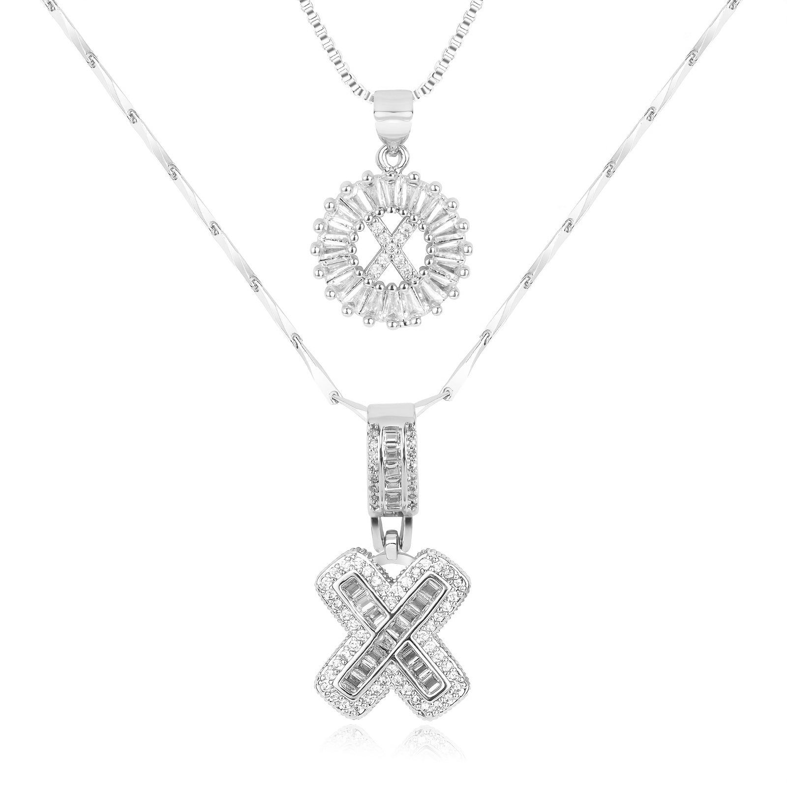 Zircon Duo Initial Necklace