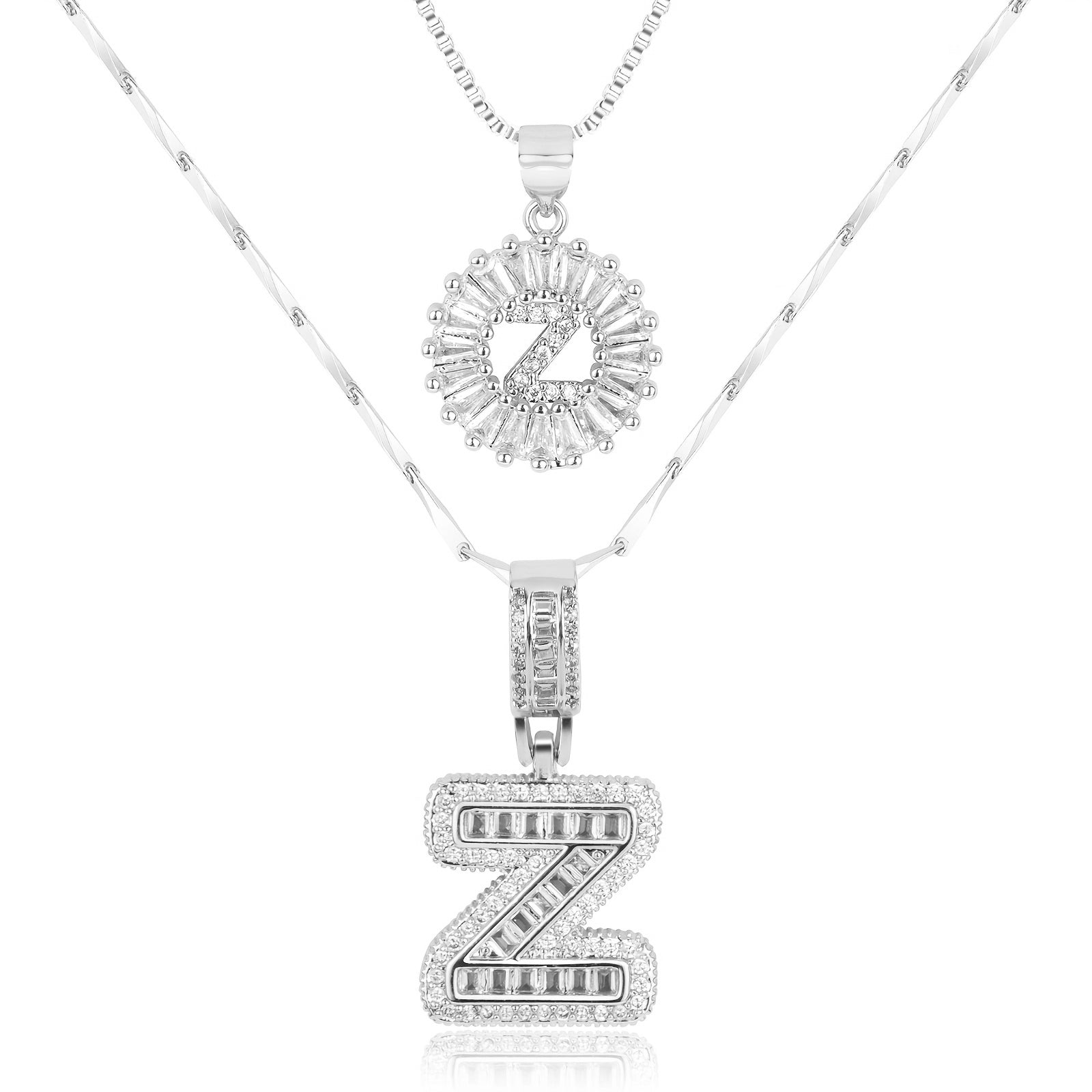 Zircon Duo Initial Necklace