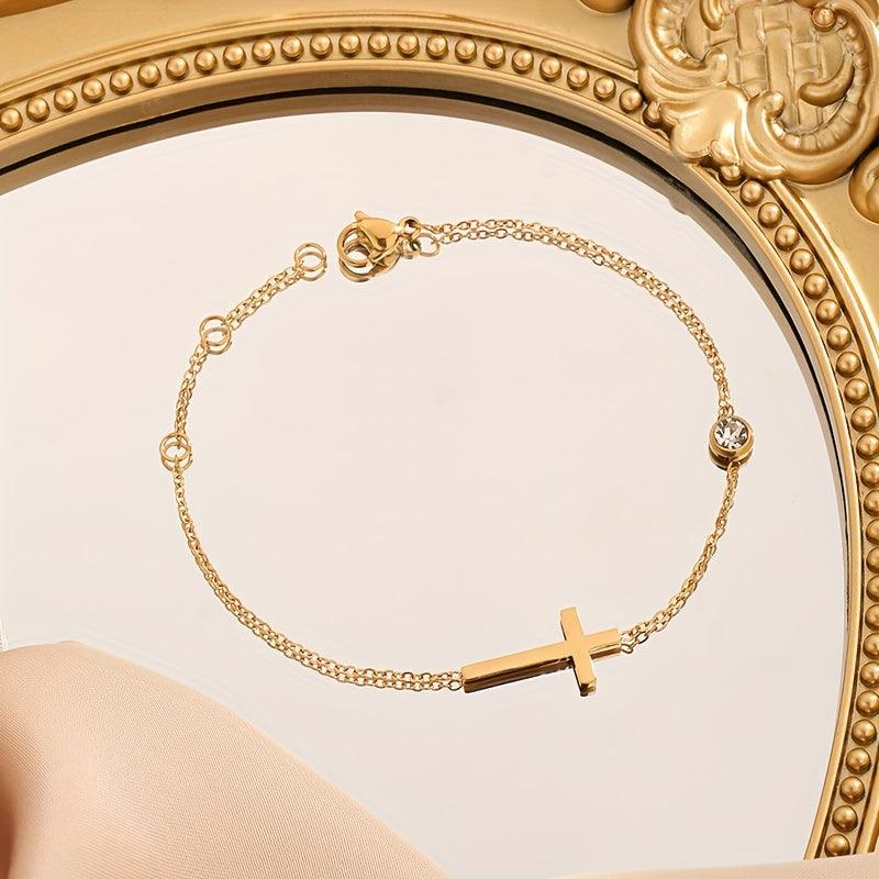 Eternal Cross Bracelet - 18K Gold, Waterproof & Hypoallergenic