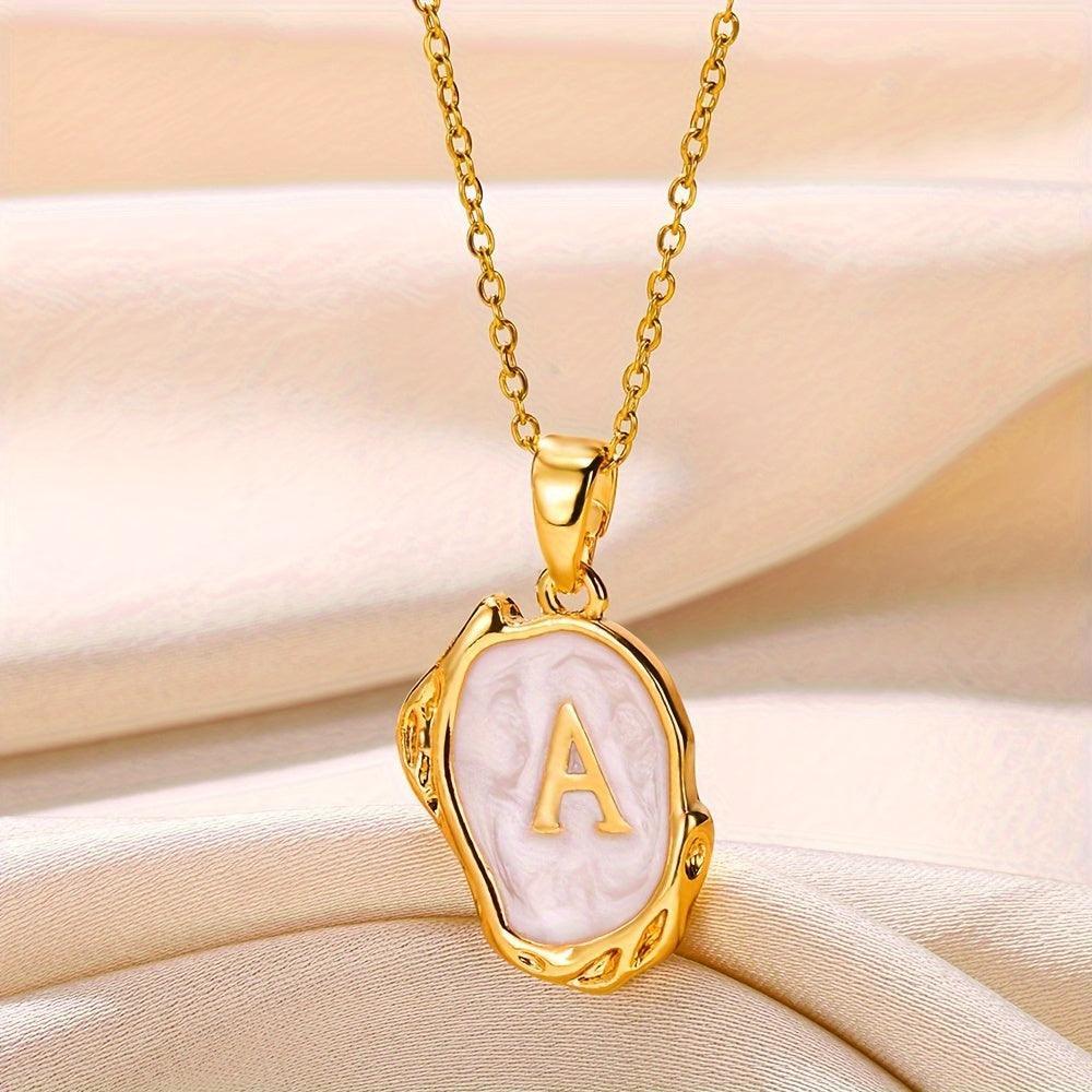Marble Initial Necklace