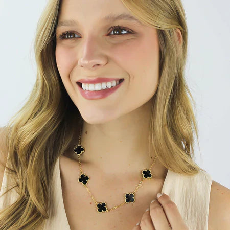 Aven Onyx Shine Set – 18K Gold Plated Elegance