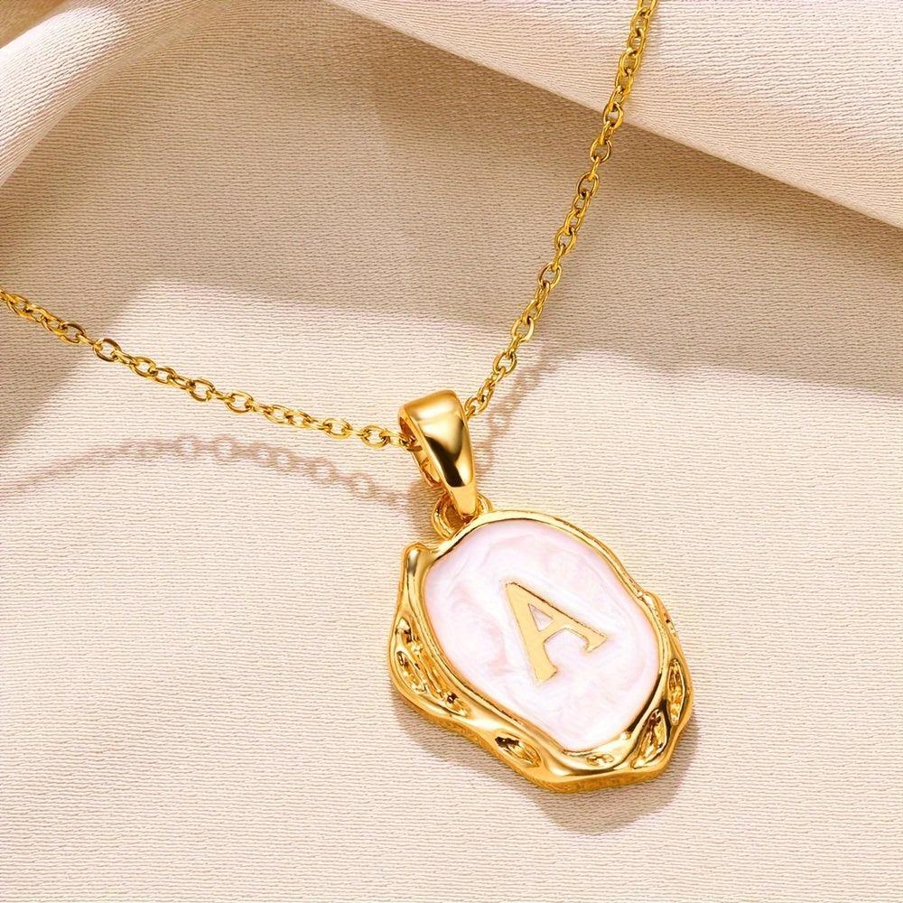 Marble Initial Necklace
