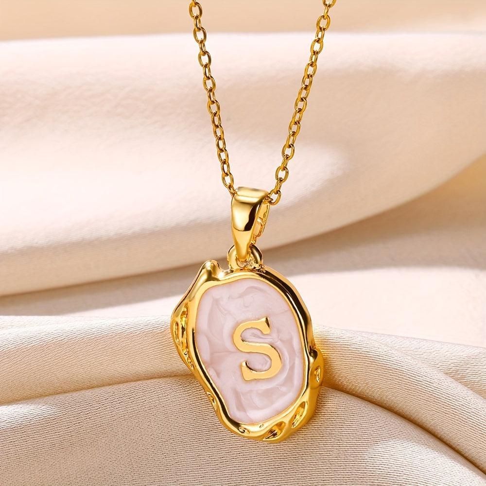 Marble Initial Necklace