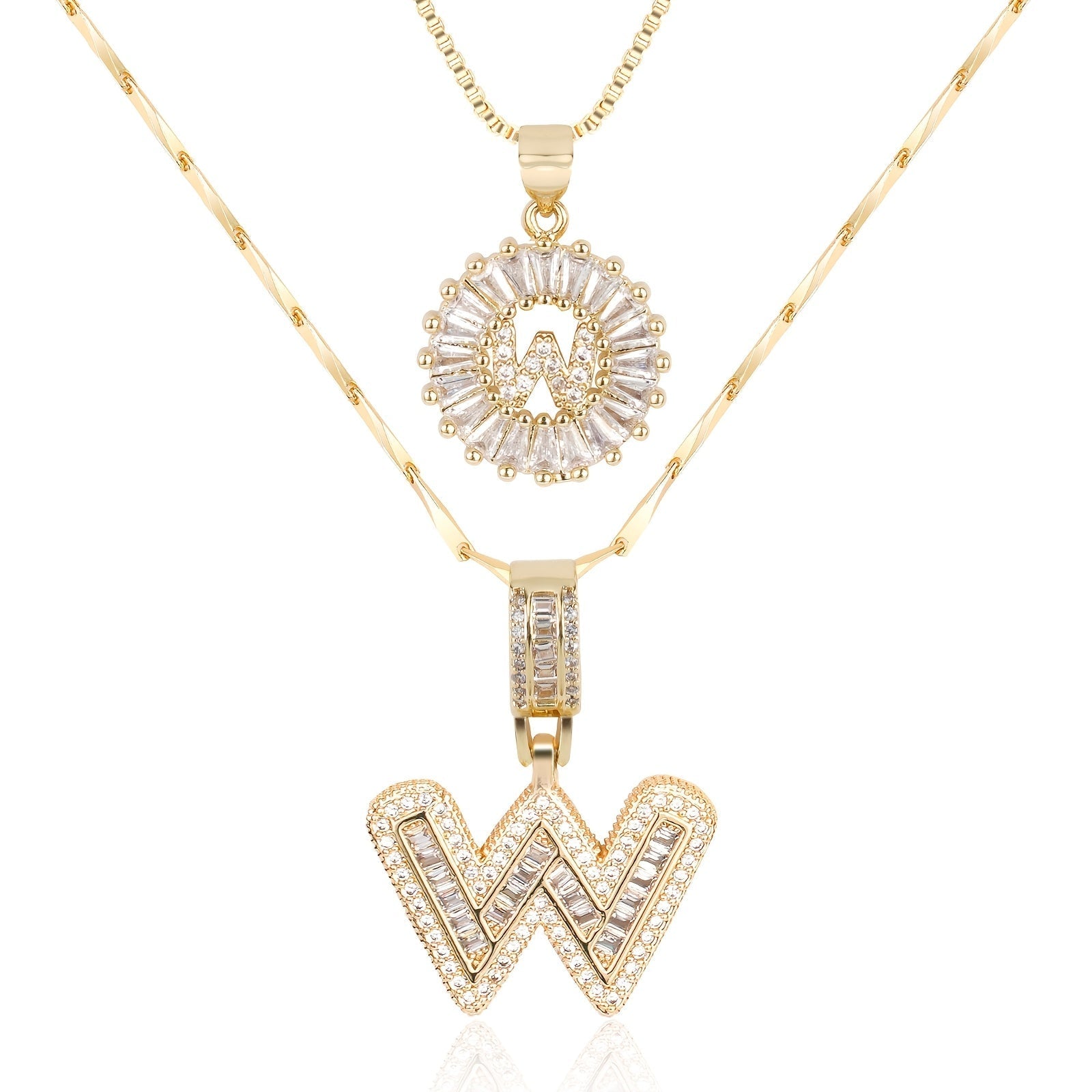 Zircon Duo Initial Necklace