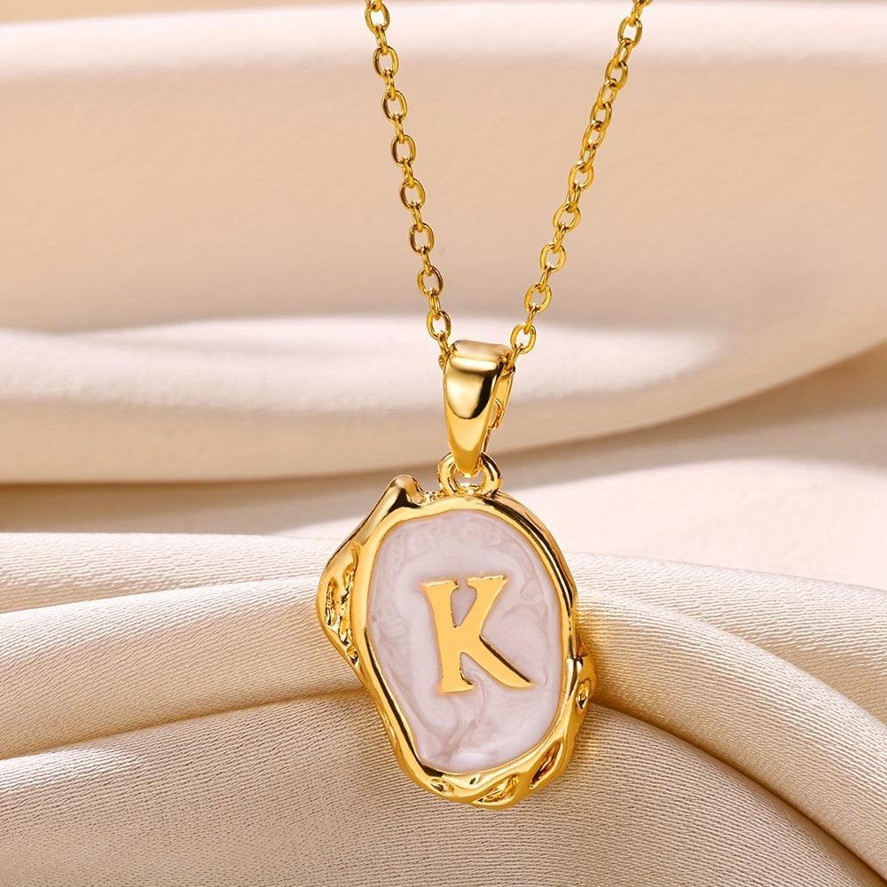 Marble Initial Necklace