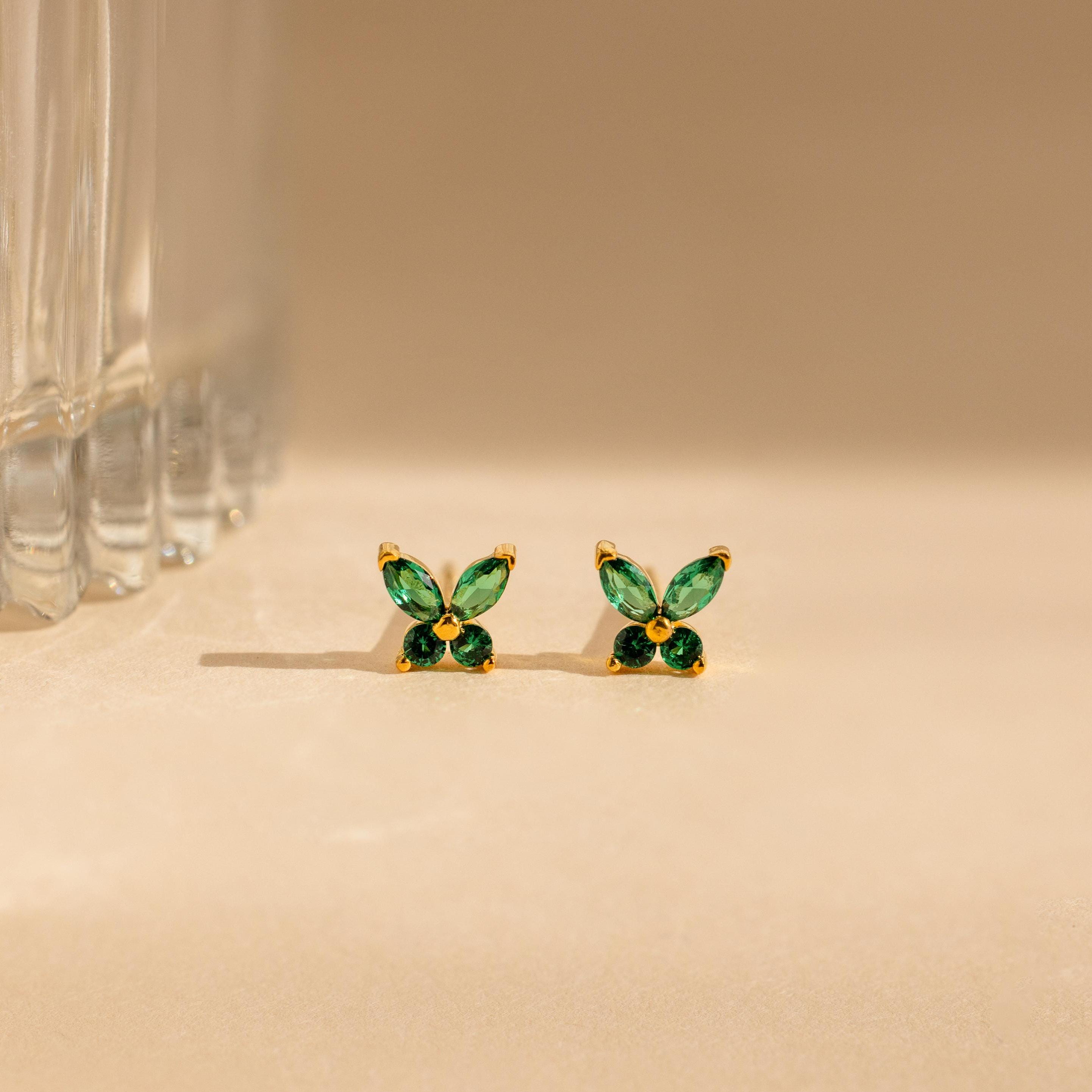 Eterna Butterfly Studs Earrings – 18K Gold, Waterproof & Hypoallergenic