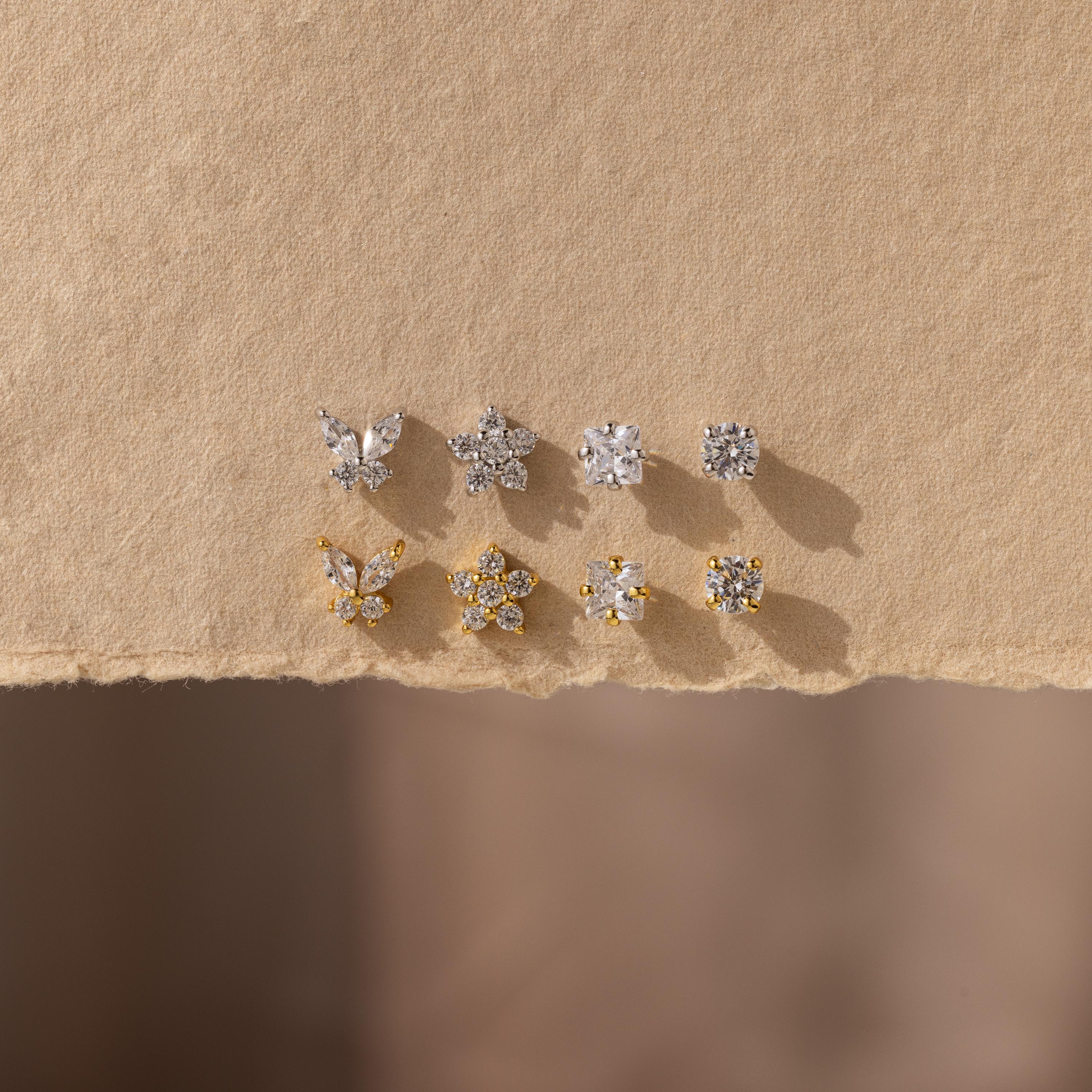 Halo Pave Set Earrings – 18K Gold, Waterproof & Hypoallergenic