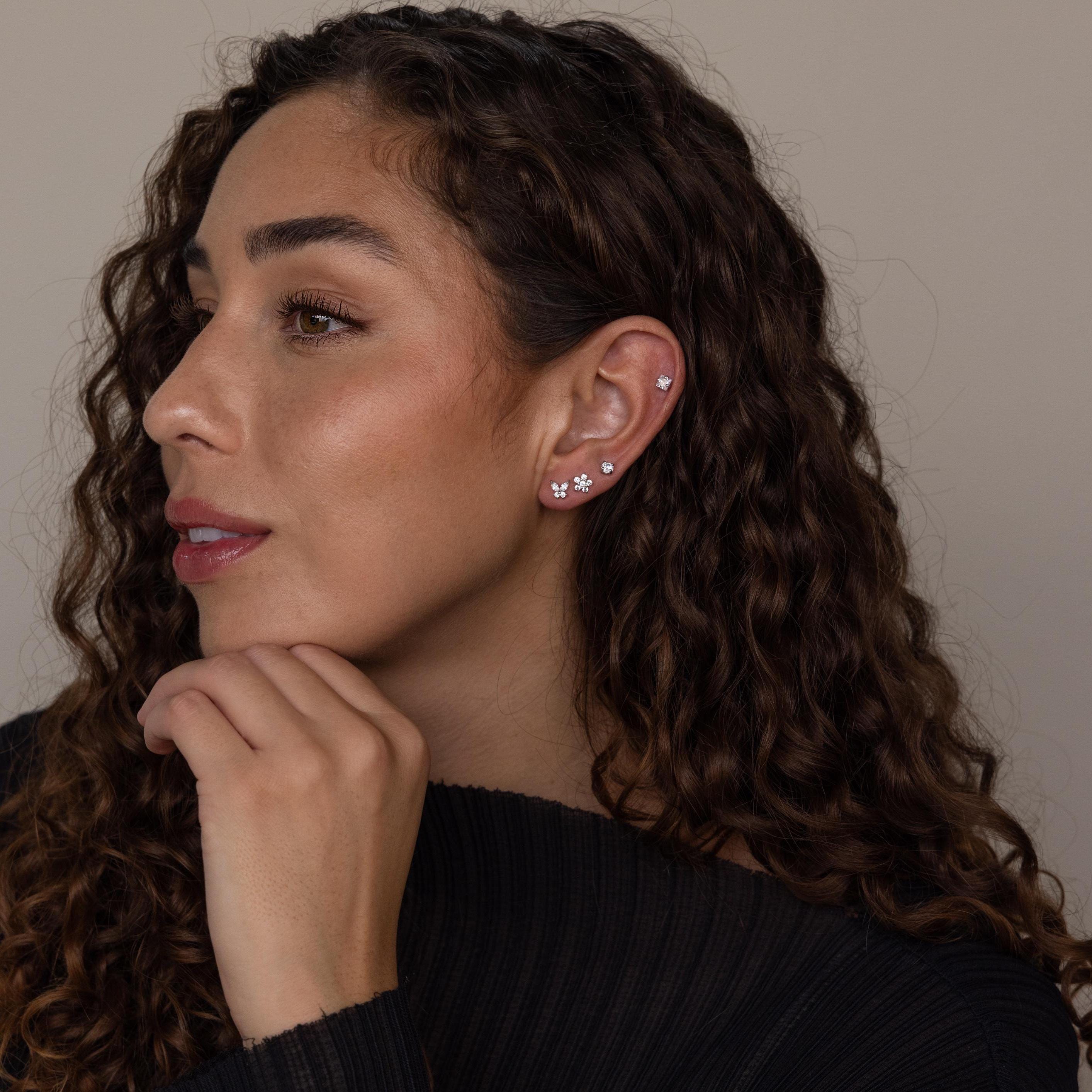 Halo Pave Set Earrings – 18K Gold, Waterproof & Hypoallergenic