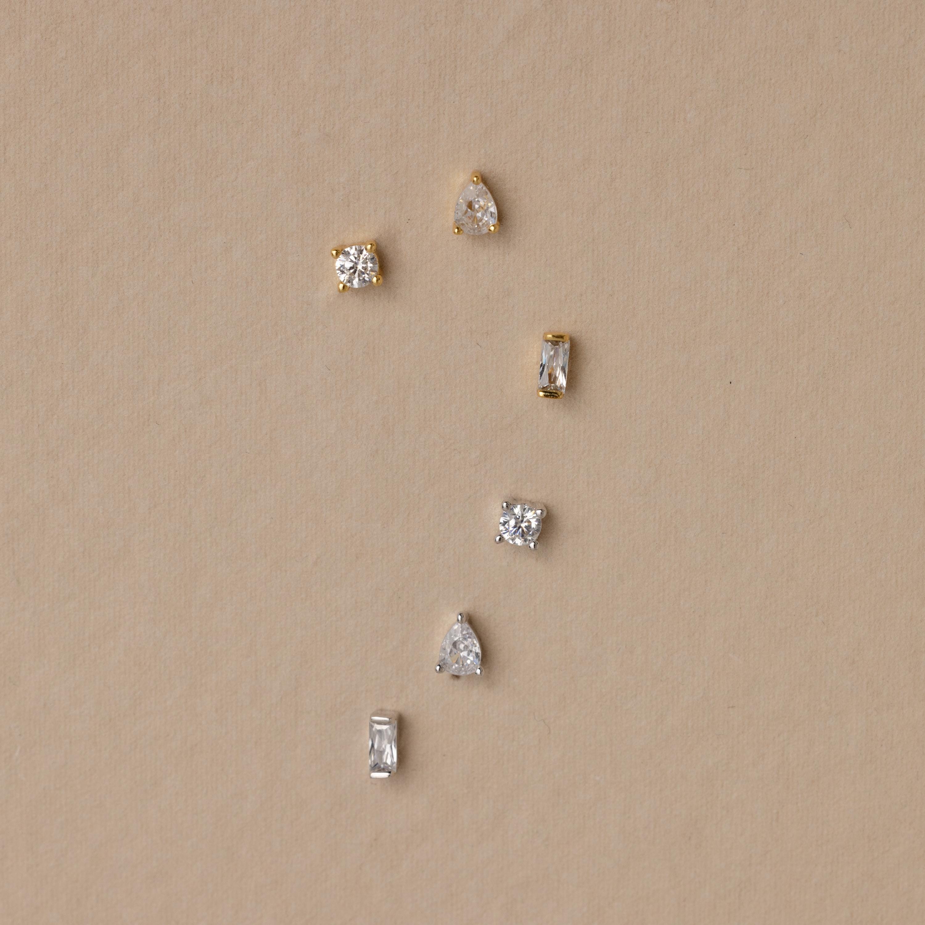Allure Diamond Set Earrings – 18K Gold, Waterproof & Hypoallergenic