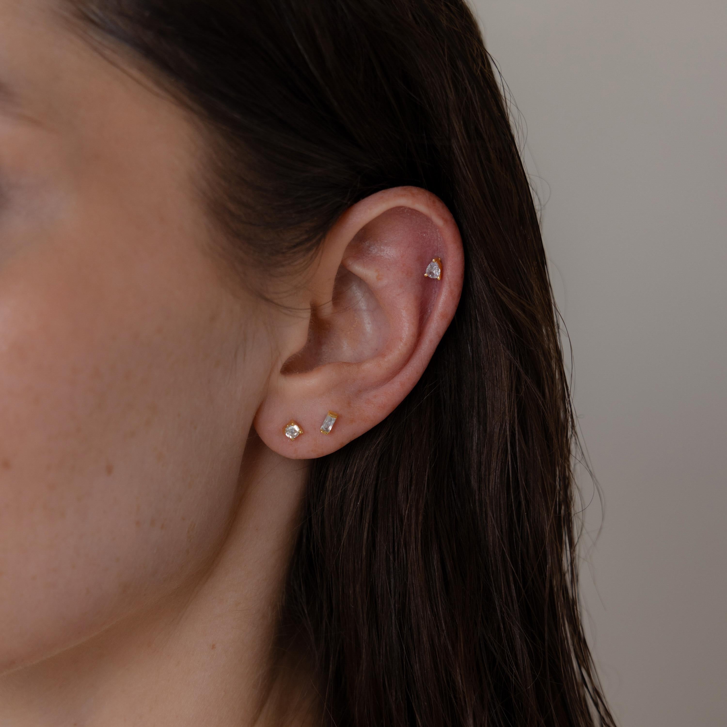 Allure Diamond Set Earrings – 18K Gold, Waterproof & Hypoallergenic