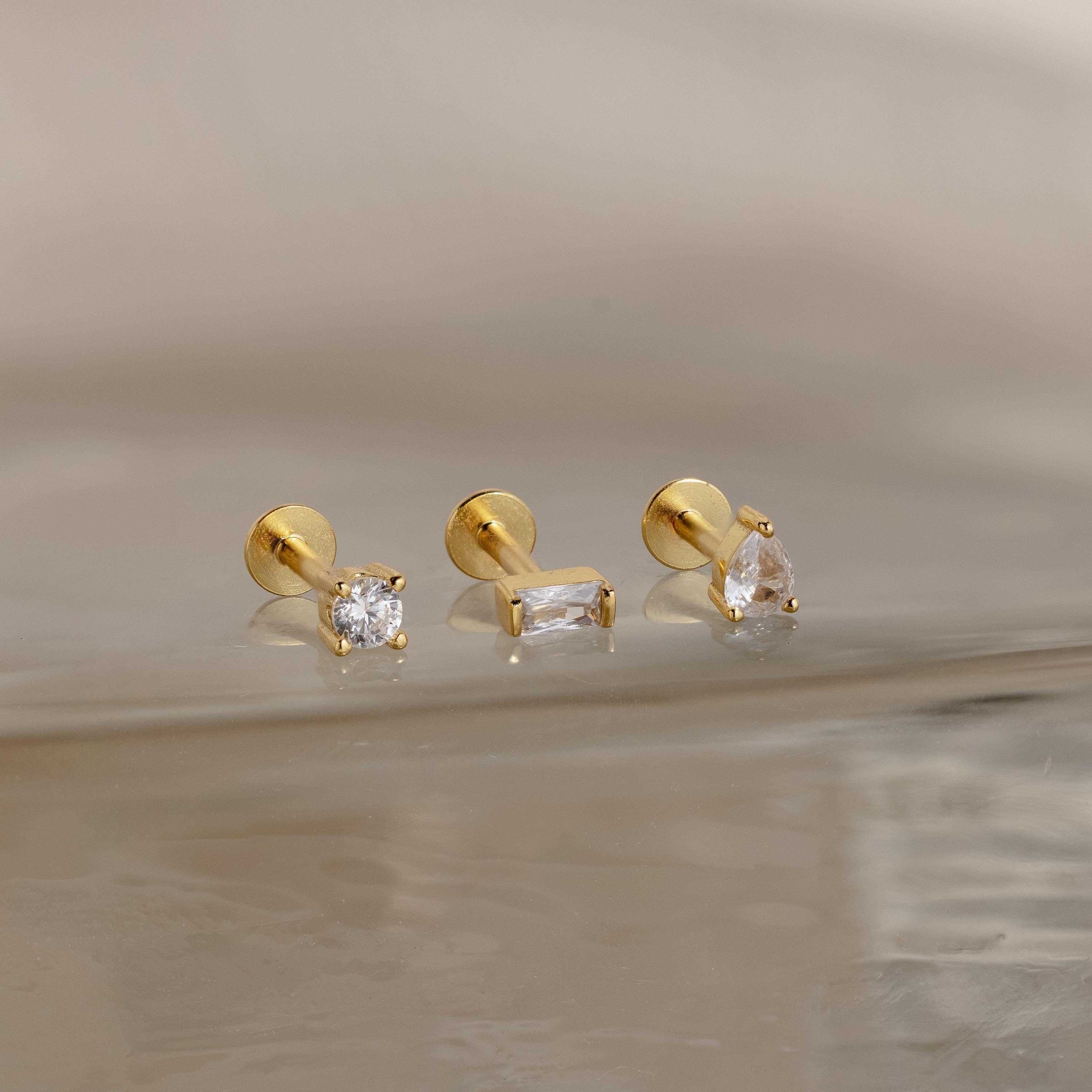 Allure Diamond Set Earrings – 18K Gold, Waterproof & Hypoallergenic