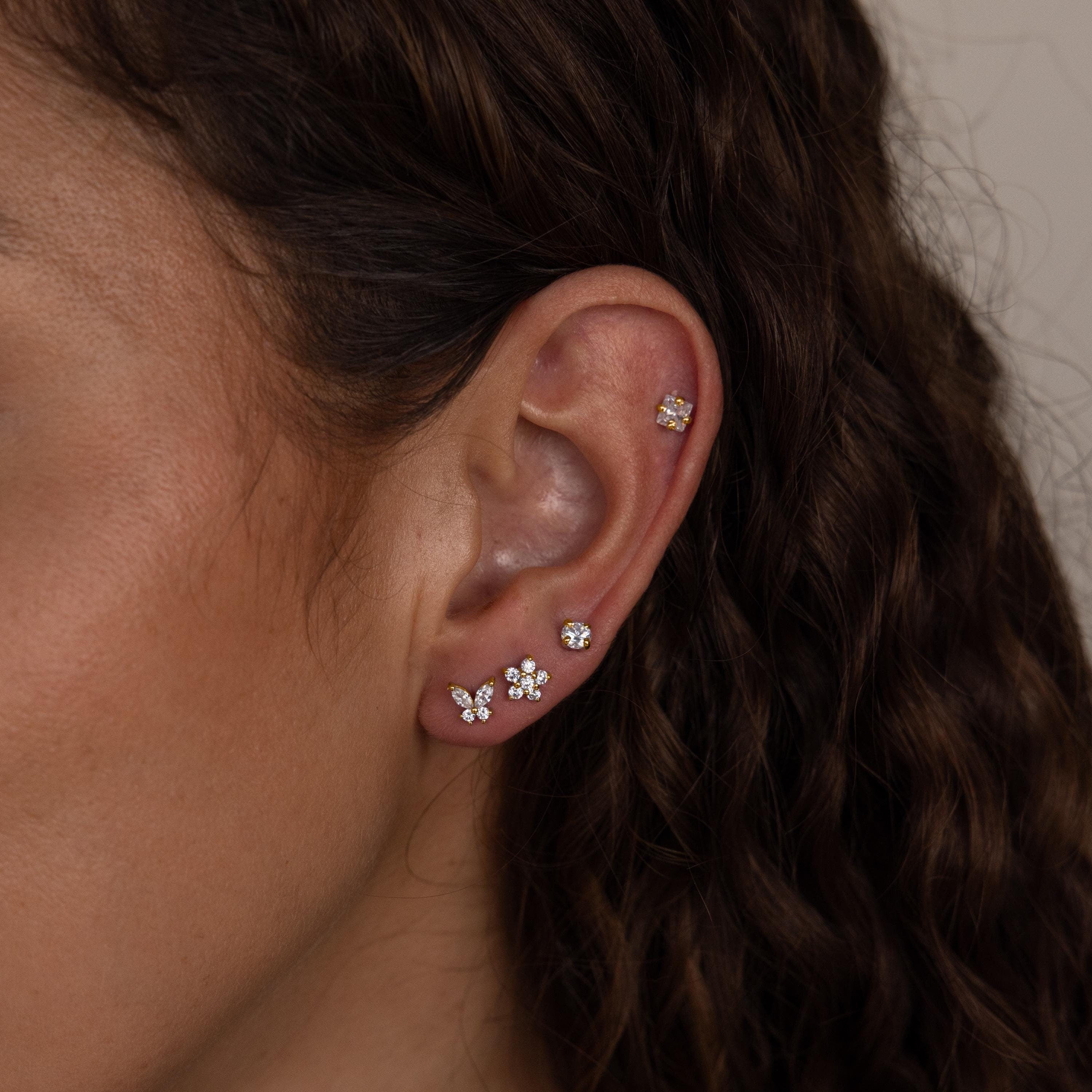 Halo Pave Set Earrings – 18K Gold, Waterproof & Hypoallergenic
