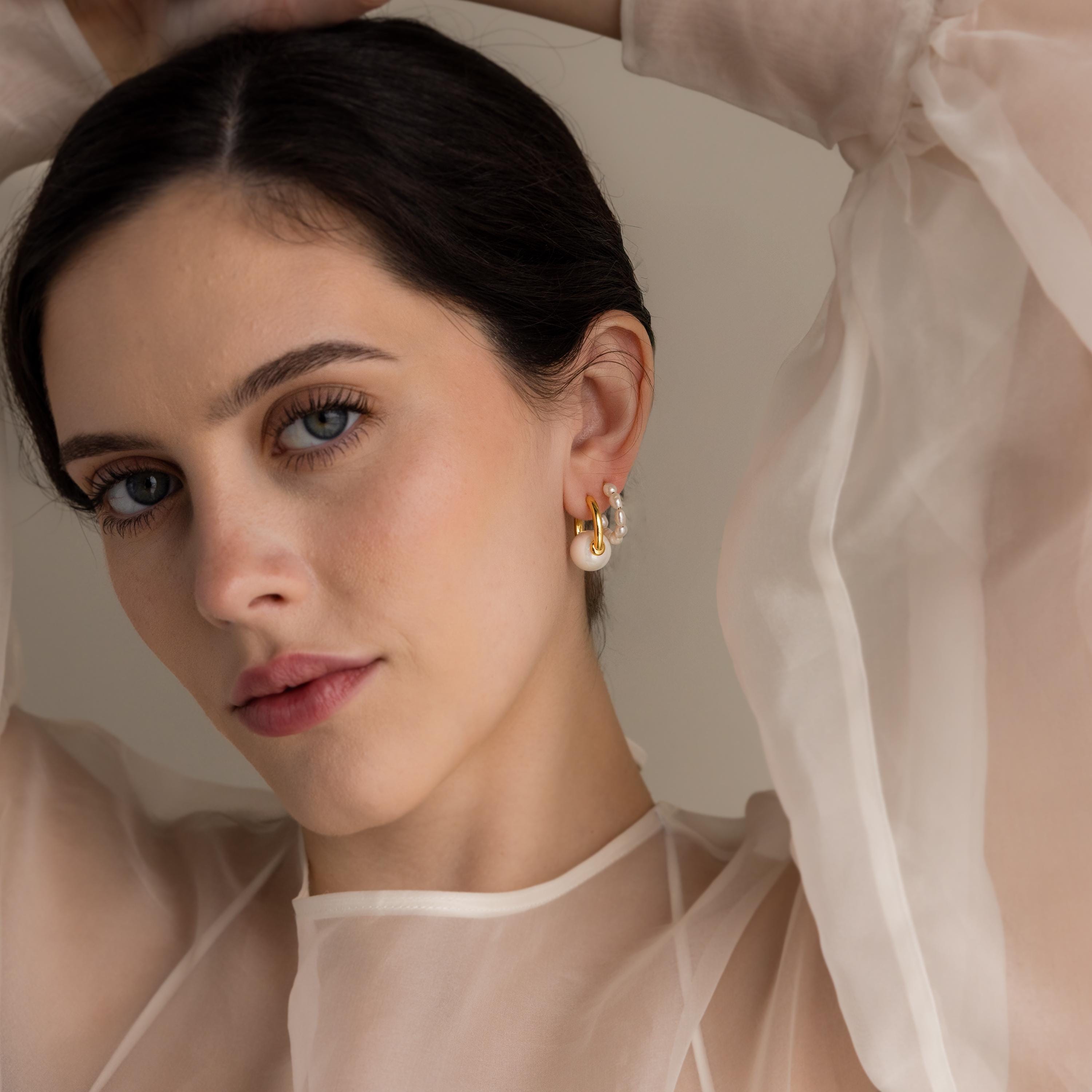 Whisper Pearl Hoops