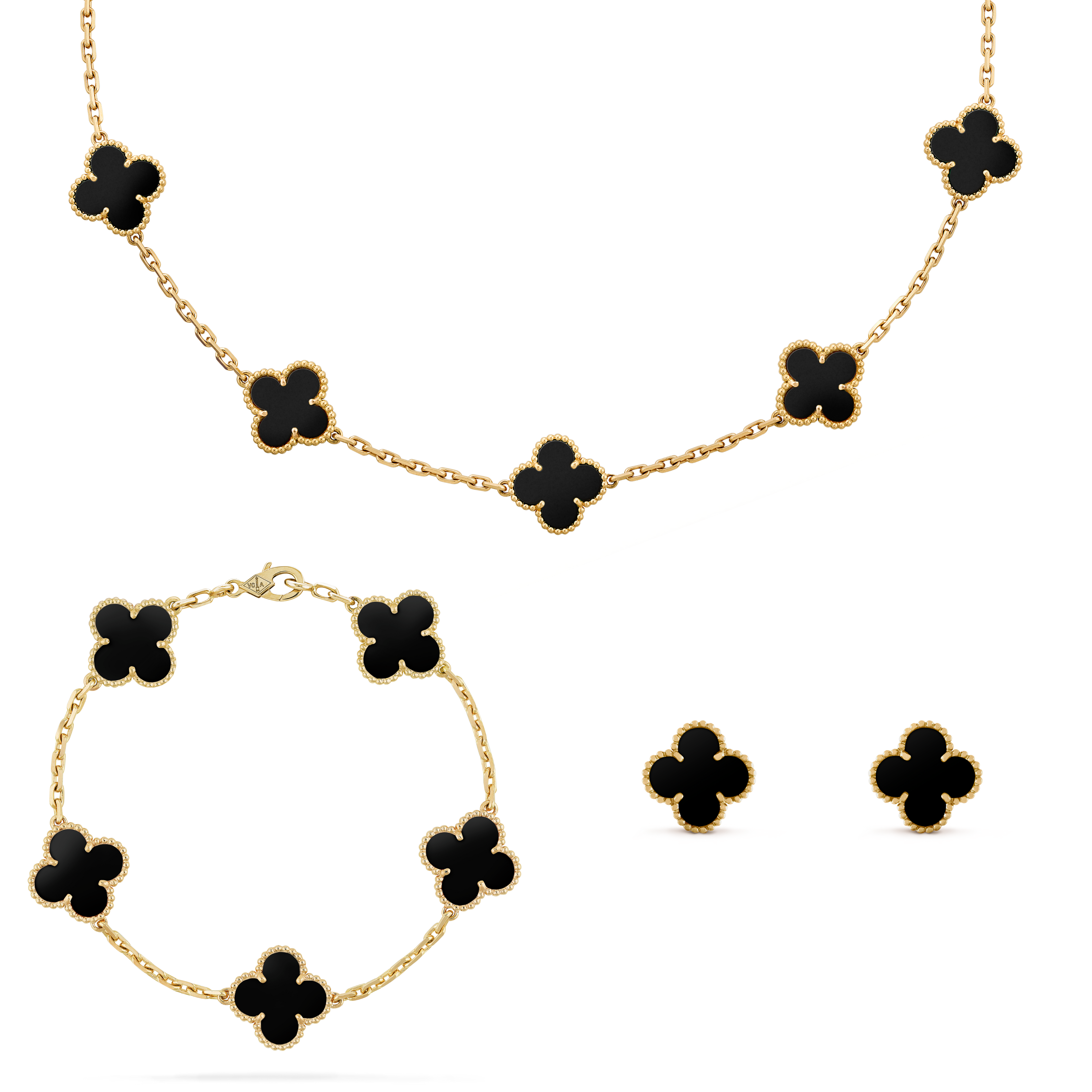 Aven Onyx Shine Set – 18K Gold Plated Elegance